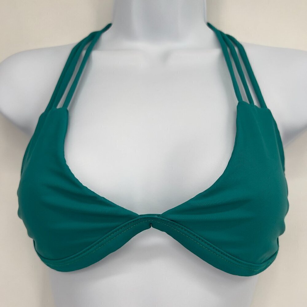 Citrine Teal Green Color Bikini Top Women's L